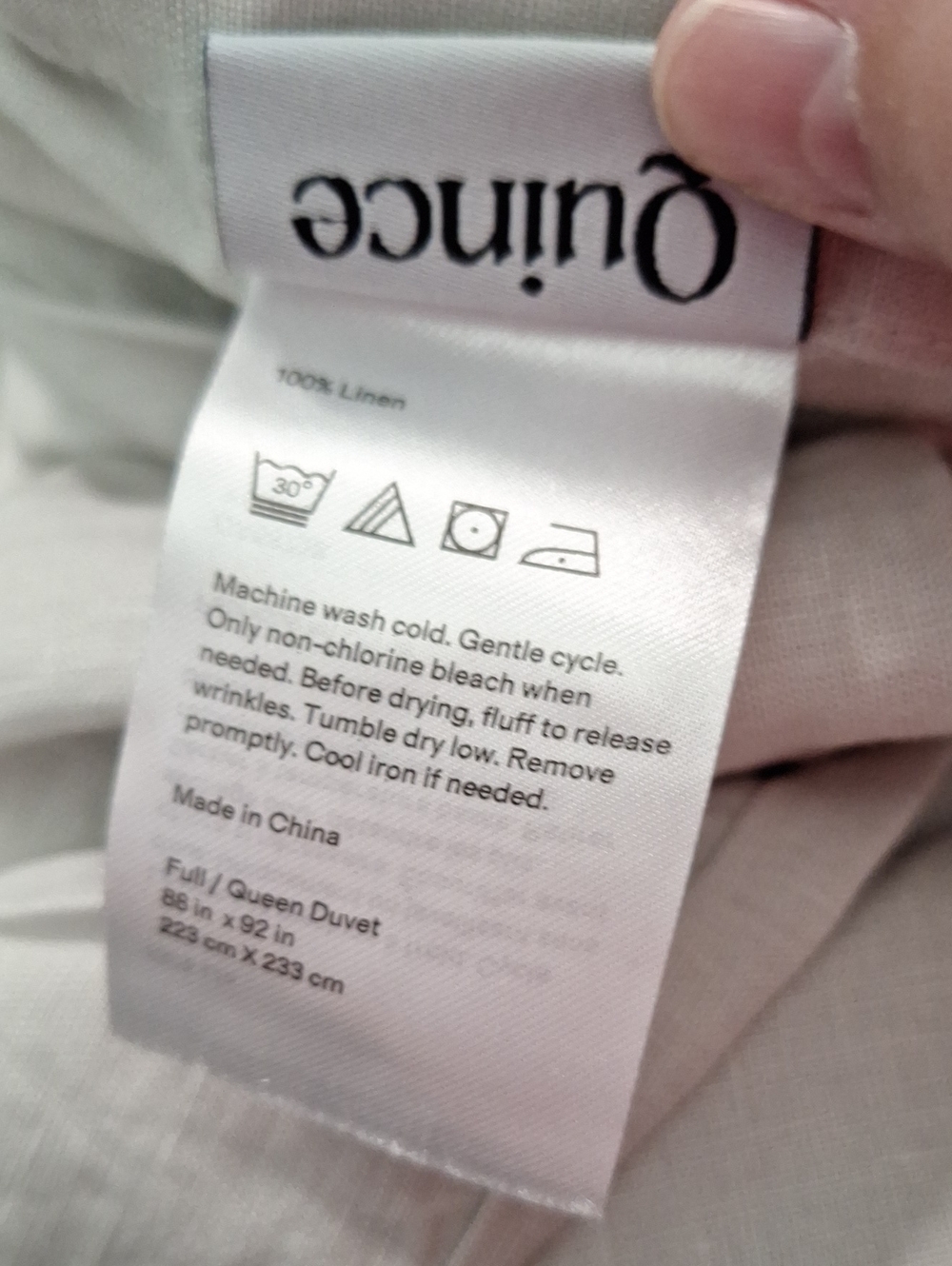 Quince European Linen Duvet Cover Set Light Gray Full/Queen NWT - Picture 5 of 8